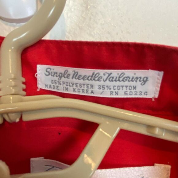 Men's 70s Shirt Vintage Diamante Single Needle Tailoring Button Up Neck Size 18 - Picture 6 of 14